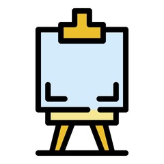 Poster - Easel icon. Outline easel vector icon color flat isolated