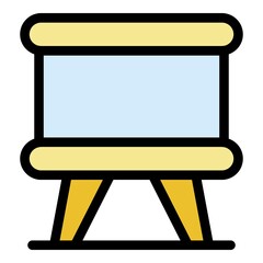 Poster - Poster easel icon. Outline poster easel vector icon color flat isolated