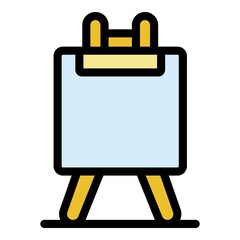 Poster - Wood easel icon. Outline wood easel vector icon color flat isolated