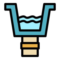 Poster - Rooftop gutter icon. Outline rooftop gutter vector icon color flat isolated