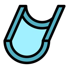 Poster - Water gutter icon. Outline water gutter vector icon color flat isolated