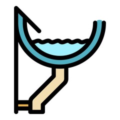 Poster - Downspout gutter icon. Outline downspout gutter vector icon color flat isolated
