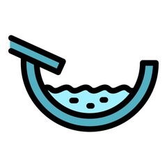 Poster - Full roof gutter icon. Outline full roof gutter vector icon color flat isolated