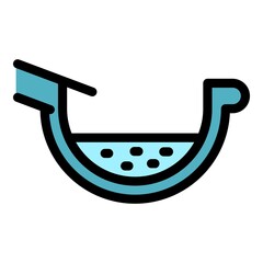 Poster - Storm gutter icon. Outline storm gutter vector icon color flat isolated