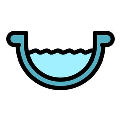 Poster - Steel gutter icon. Outline steel gutter vector icon color flat isolated
