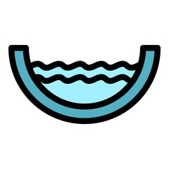 Poster - Full water gutter icon. Outline full water gutter vector icon color flat isolated