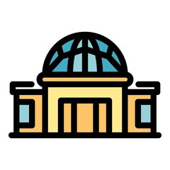 Poster - Planetarium icon. Outline planetarium vector icon color flat isolated