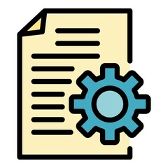Poster - Company system report icon. Outline company system report vector icon color flat isolated