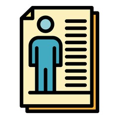 Poster - Human biology report icon. Outline human biology report vector icon color flat isolated