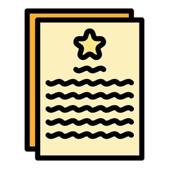 Poster - Contact report icon. Outline contact report vector icon color flat isolated