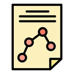 Poster - Point scheme report icon. Outline point scheme report vector icon color flat isolated