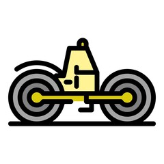 Poster - Heavy road roller icon. Outline heavy road roller vector icon color flat isolated