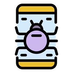 Poster - Smartphone fraud icon. Outline smartphone fraud vector icon color flat isolated