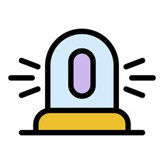 Poster - Flasher icon. Outline flasher vector icon color flat isolated
