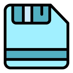Poster - Floppy disk icon. Outline floppy disk vector icon color flat isolated