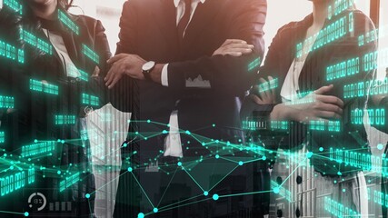 Poster - conceptual business dashboard for financial data analysis . 3d render computer graphic .