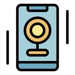 Poster - Web camera video record icon. Outline web camera video record vector icon color flat isolated