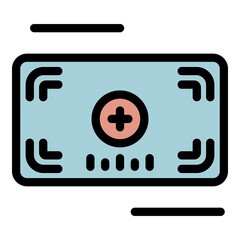 Poster - Focus screen record icon. Outline focus screen record vector icon color flat isolated