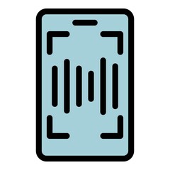 Sticker - Smartphone sound record icon. Outline smartphone sound record vector icon color flat isolated