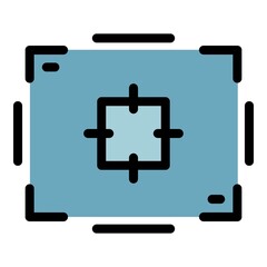 Poster - Aim record frame icon. Outline aim record frame vector icon color flat isolated