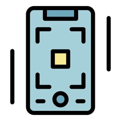 Poster - Record screen of smartphone icon. Outline record screen of smartphone vector icon color flat isolated