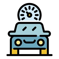 Poster - Modern carsharing icon. Outline modern carsharing vector icon color flat isolated