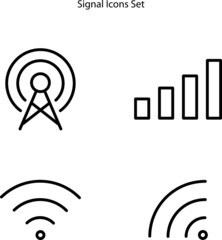 Poster - signal icons set isolated on white background. signal icon thin line outline linear signal symbol for logo, web, app, UI. signal icon simple sign.