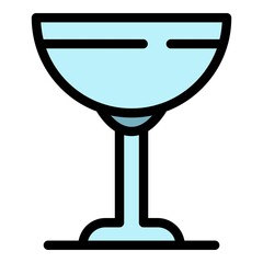 Poster - Saucer glass icon. Outline saucer glass vector icon color flat isolated