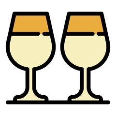 Poster - Bar glasses icon. Outline bar glasses vector icon color flat isolated
