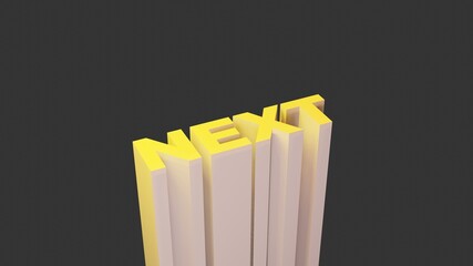 Poster - Next letter 3D Style line. 3D Illustration minimal background. 