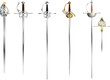 Set of the vector rapier and epee for fencing or duel