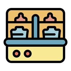 Poster - Tool sterilizer icon. Outline tool sterilizer vector icon color flat isolated