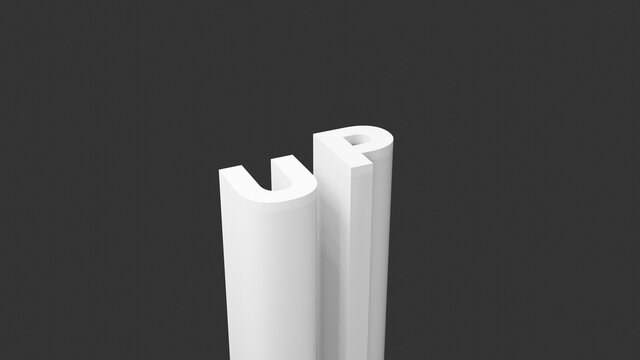 Up letter in 3D Style line. 3D Illustration minimal design. message background with space text