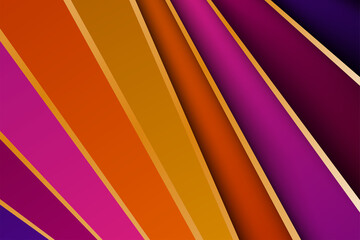 Poster - gold, orange, pink  and purple gradient backdrop with diagonal elements. Abstract geometric background. modern luxury concept for your graphic design, banner or poster. Vector illustration.