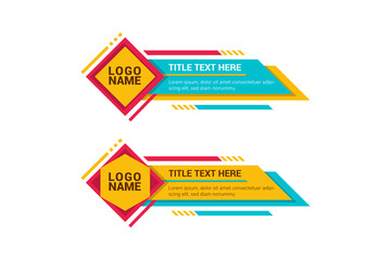 Poster - Set of trendy flat geometric vector banner elements. retro design style. Vintage colors and shapes. colorful colors. 