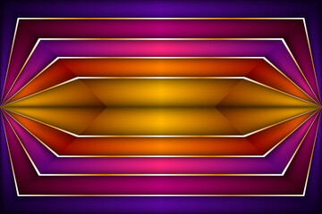 Poster - yellow and purple gradient backdrop with shadow elements. Abstract geometric background. modern luxury concept for your graphic design, banner or poster. Vector illustration.