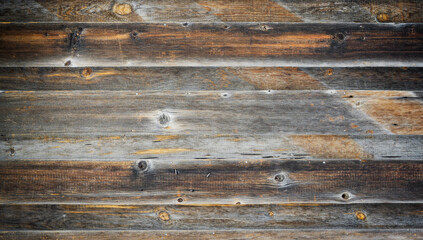 Wall Mural - Vintage textured wood background planks. Rouge wooden surface on a wall or floor.