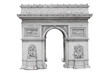 Arc de Triomphe, Paris, France isolated on white background with clipping path