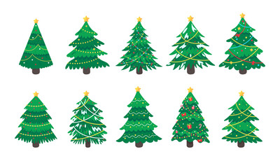 christmas tree. a pine tree decorated with colorful lights to celebrate christmas.