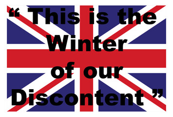 this is our winter of discontent on a union flag background