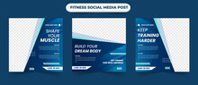 Gym Training And Fitness Square Banner Template Promotional Banner For Social Media Post Web Advertising And Flyer