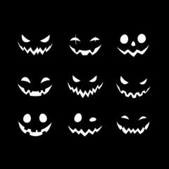 Wall Mural - smiling scary faces for halloween