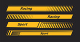 Fototapeta  - Stickers for racing cars, motorcycles. Yellow stripes for tuning.
