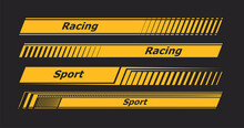 Stickers For Racing Cars, Motorcycles. Yellow Stripes For Tuning.