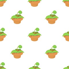 Wall Mural - Plant in pot pattern seamless background texture repeat wallpaper geometric vector
