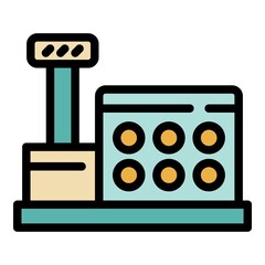 Poster - Cashier machine icon. Outline cashier machine vector icon color flat isolated