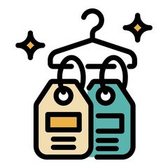 Poster - Price tag icon. Outline price tag vector icon color flat isolated