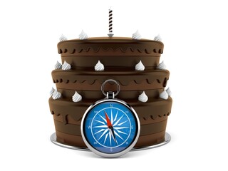 Sticker - Birthday cake with compass