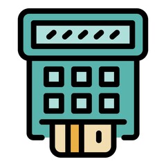 Poster - Credit card payment icon. Outline credit card payment vector icon color flat isolated