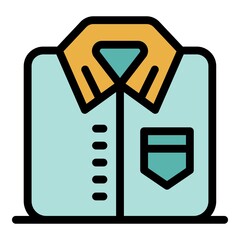 Poster - Formal shirt icon. Outline formal shirt vector icon thin line color flat on white